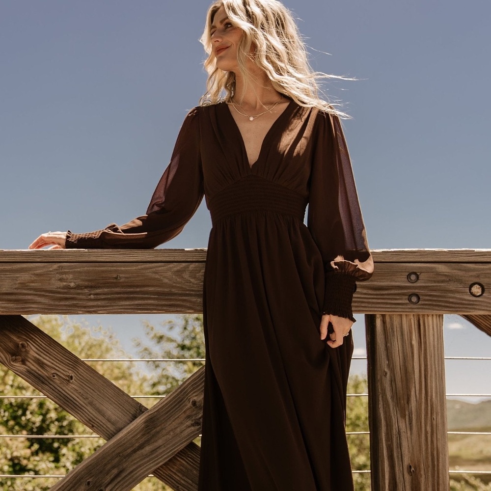 NEW WITH TAGS! Baltic Born Olivia Maxi Dress | Dark Brown Size SS
